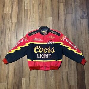 Rare VTG Jeff Hamilton coors light silver bullet Winston cup‎ nascar jacket XL